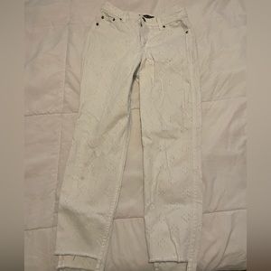 Abercrombie white cropped textured high waist jeans size 24